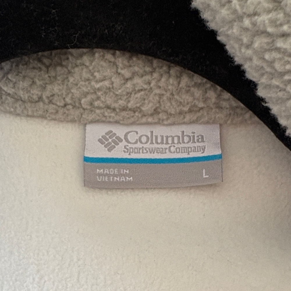 Columbia Lodge™ Sherpa Half Snap Fleece Pullover Gray/White Pockets Size L - Picture 7 of 9